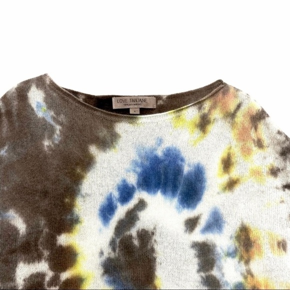 LOVE Tanjane 100% Cashmere Tie Dye Sweaters in Brown and Blue - Picture 3 of 11